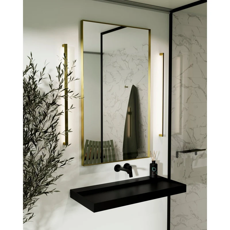 Origins Living Newington Rectangular Mirror 120x70cm - Brushed Brass