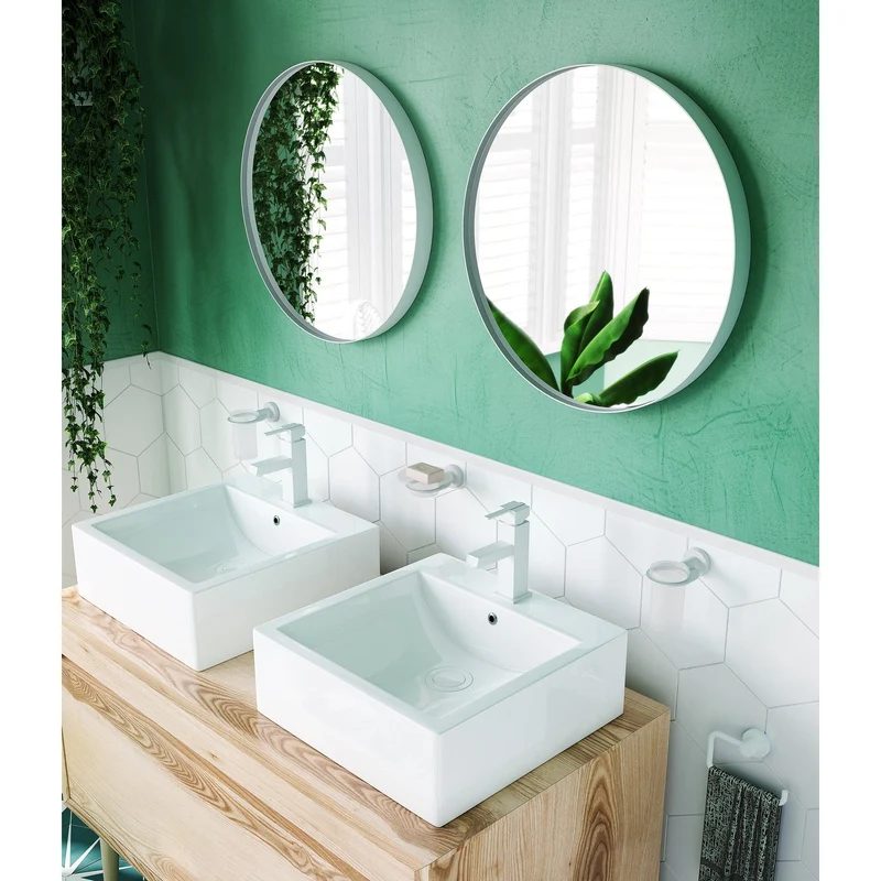 Origins Living City Round Mirror 80cm - Matt White