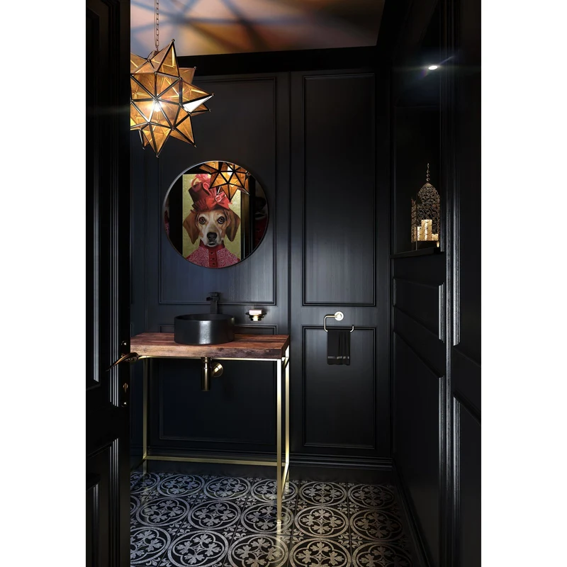 Origins Living City Round Mirror 80cm - Matt Black