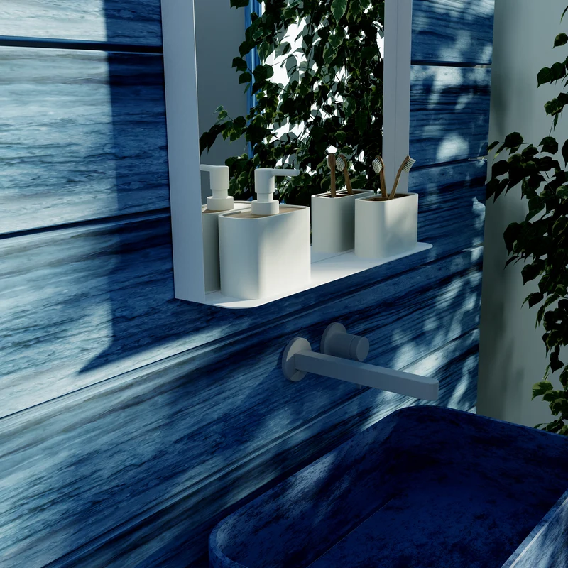 Origins Living City Mirror with Shelf 50 - Matt White