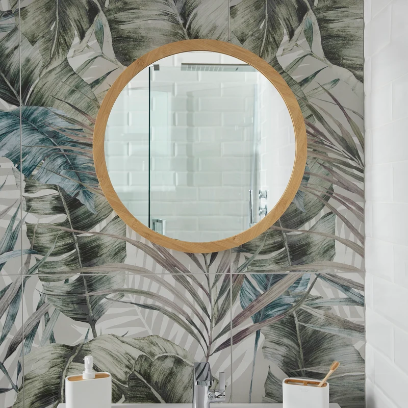 Origins Living Kenji Mirror Round 80cm - Bamboo