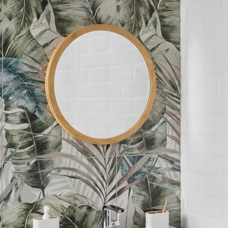 Origins Living Kenji Mirror Round 80cm - Bamboo