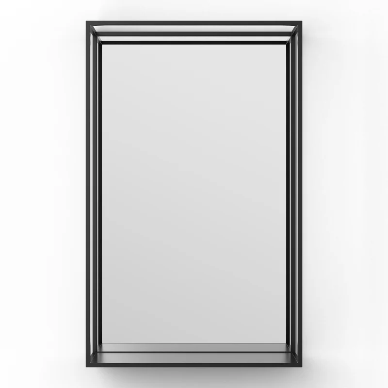 Origins Living Docklands Mirror With Shelf 50x80cm - Matt Black