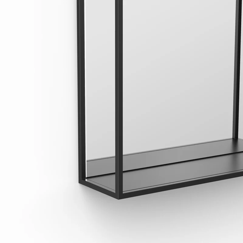 Origins Living Docklands Mirror With Shelf 50x80cm - Matt Black