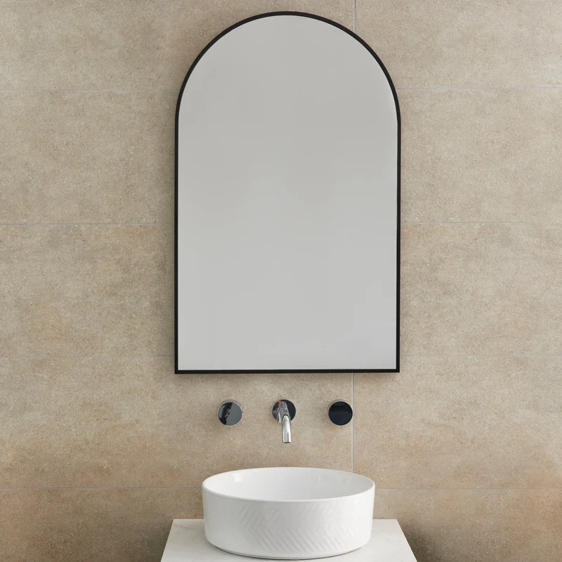 Origins Living Docklands Arch Mirror 50x80cm - Matt Black