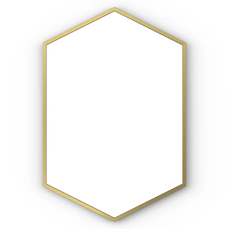 Origins Living Docklands Hexagonal Mirror 50x75cm - Brushed Brass