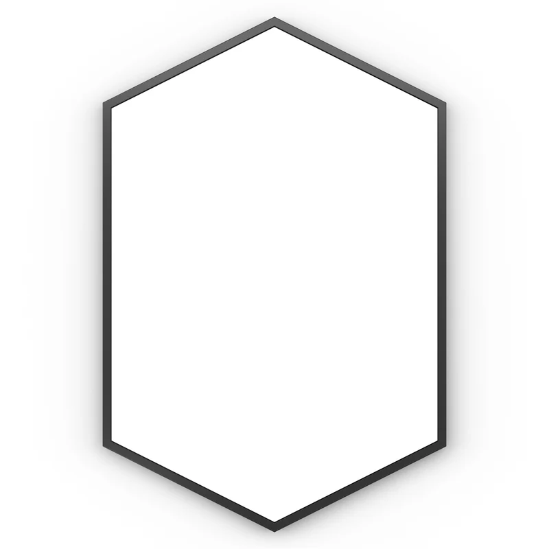 Origins Living Docklands Hexagonal Mirror 50x75cm - Matt Black