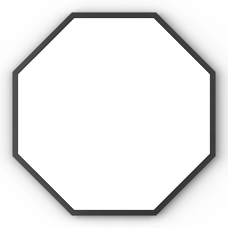 Origins Living Docklands Octagon Mirror 60x60cm - Matt Black