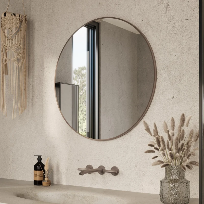 Origins Living Docklands Round Mirror 80cm - Brushed Bronze