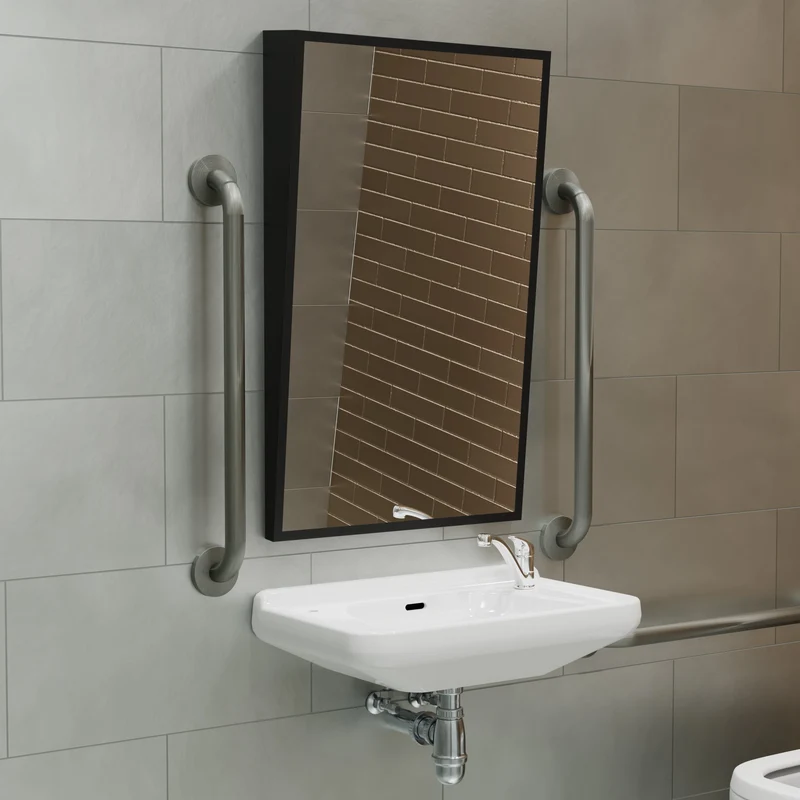 Origins Living Docklands Inclusive Angled Mirror 50x80cm - Matt Black