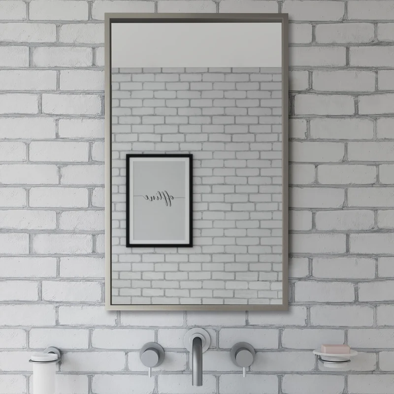 Origins Living Docklands Rectangular Mirror 50x80cm - Brushed Stainless Steel