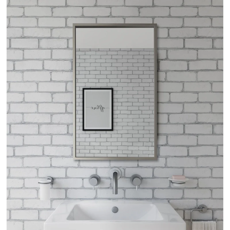 Origins Living Docklands Rectangular Mirror 50x80cm - Brushed Stainless Steel
