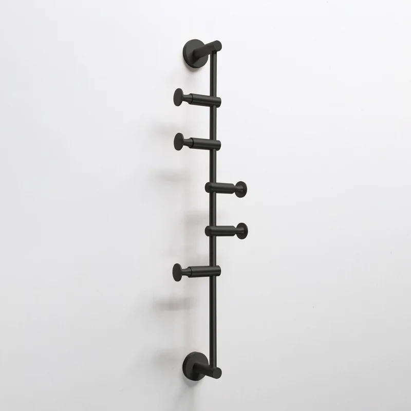 Origins Living Archer Vertical Rail With 5 Hooks - Matt Black