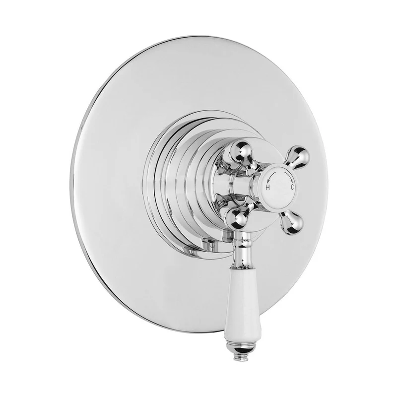 Nuie Victorian Dual Thermostatic Shower Valve Traditional Chrome Brass 196x185x146mm