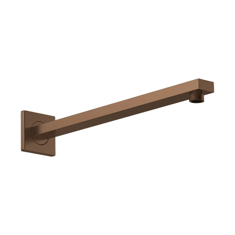 Nuie Small Rectangular Shower Arm Contemporary Brushed Bronze Brass 62x62x410mm