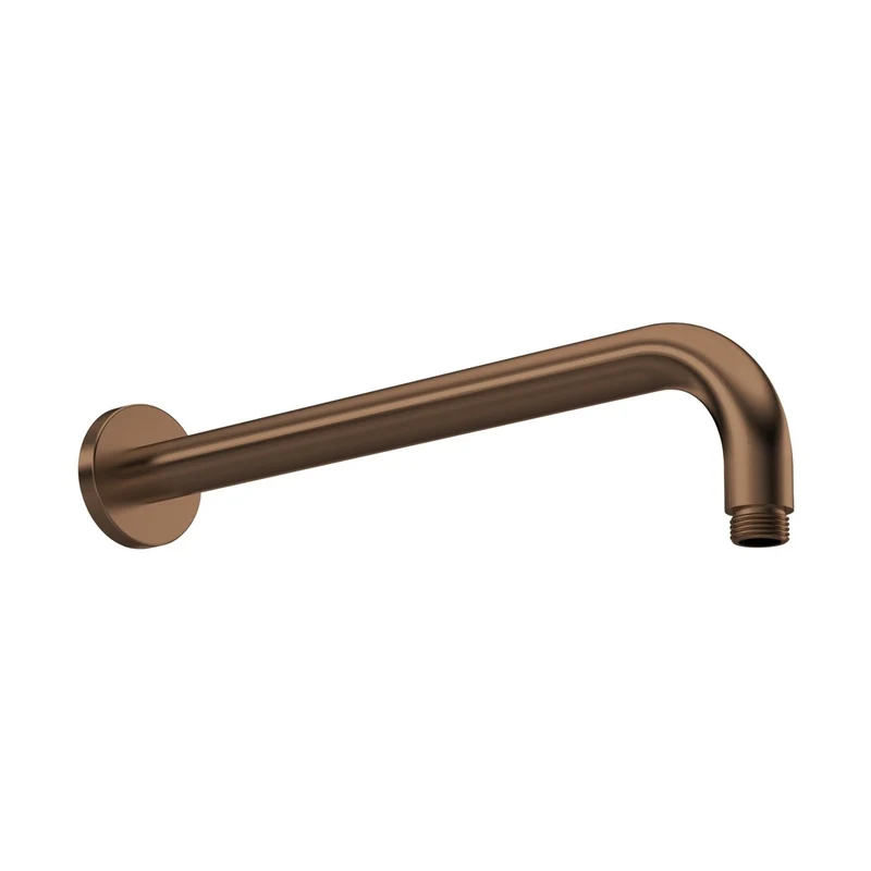 Nuie Wall Hung Shower Arm Contemporary Brushed Bronze Brass 85x60x400mm