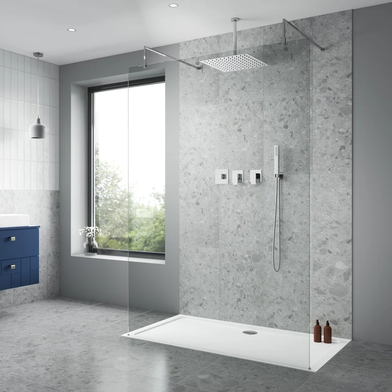 Nuie 2 Outlet Windon Bundle With Stop Taps Contemporary Chrome Brass ABS