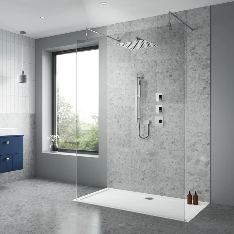 Nuie 2 Outlet Windon Bundle With Stop Tap & Diverter Contemporary Chrome Brass ABS