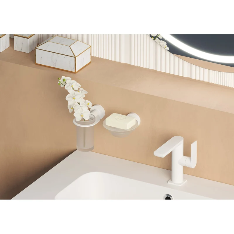 Sonia Tecno Project Glass Soap Dish - Matt White