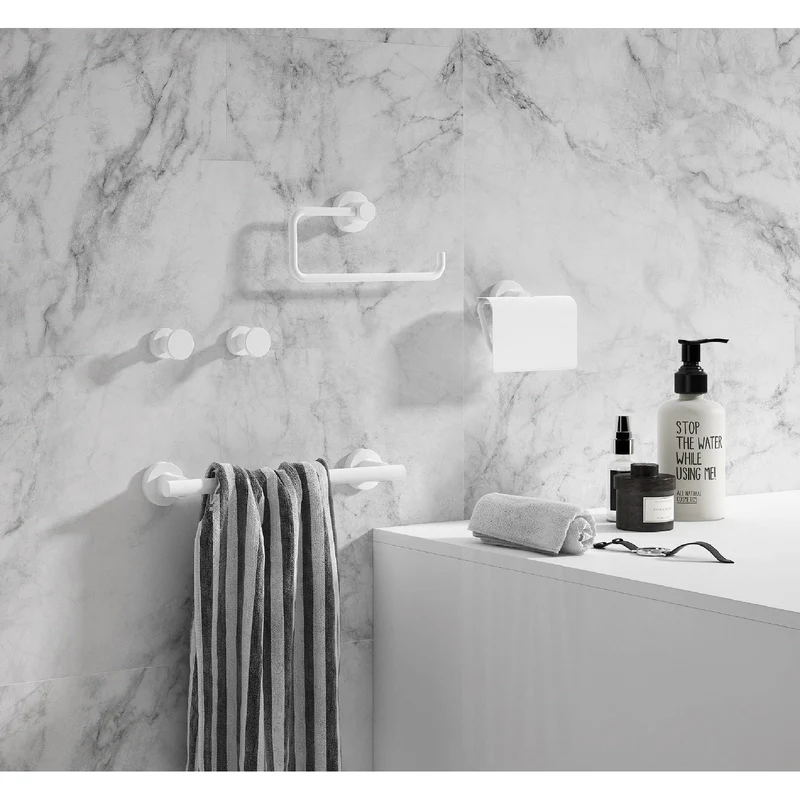 Sonia Tecno Project Toilet Roll Holder with Flap - Matt White