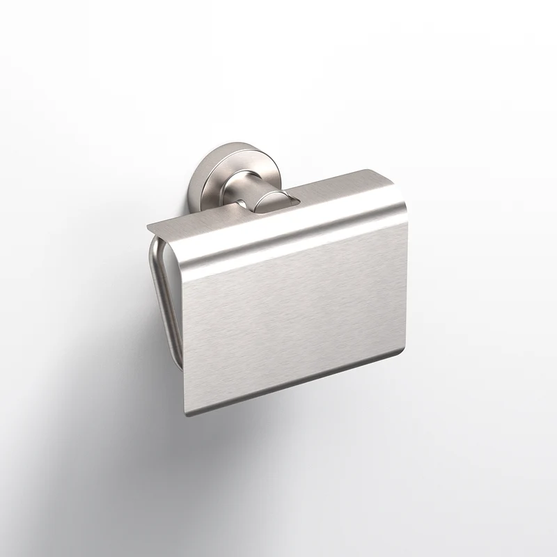 Sonia Tecno Project Toilet Roll Holder with Flap - Brushed Nickel