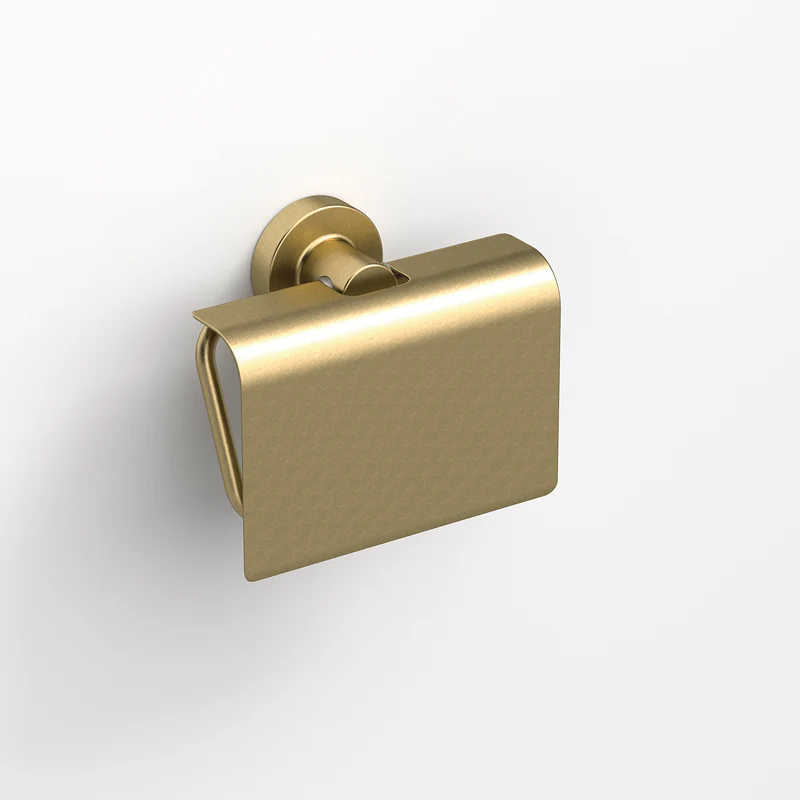 Sonia Tecno Project Toilet Roll Holder with Flap - Brushed Brass