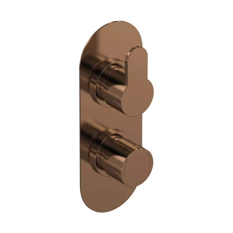 Nuie Arvan Twin Thermostatic Valve Contemporary Brushed Bronze ABS,brass 215x80x136mm