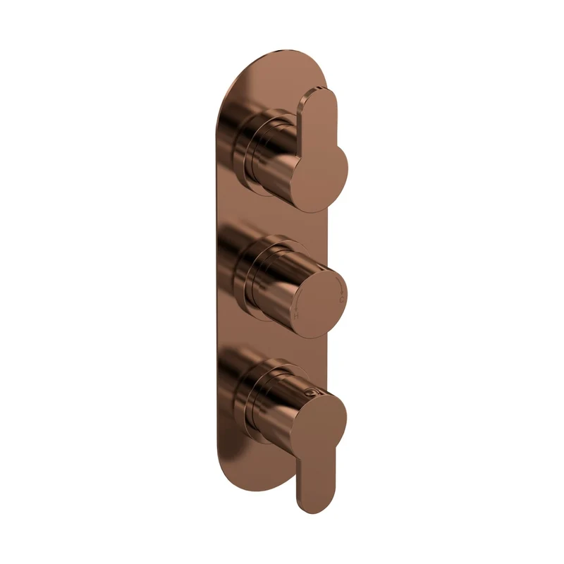 Nuie Arvan Triple Thermostatic Valve Contemporary Brushed Bronze ABS,brass 280x80x136mm