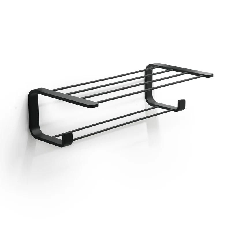 Gedy Outline Double Towel Rack - Matt Black