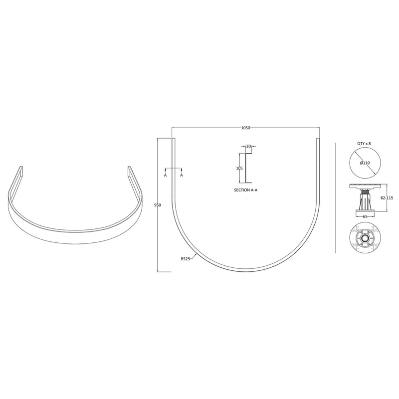 Nuie Easy Plumb Leg & Plinth Riser Set For Shower Trays - Gloss White