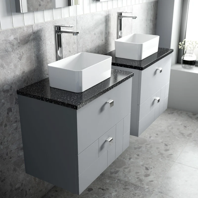 Square Drop Furniture Handle - Chrome