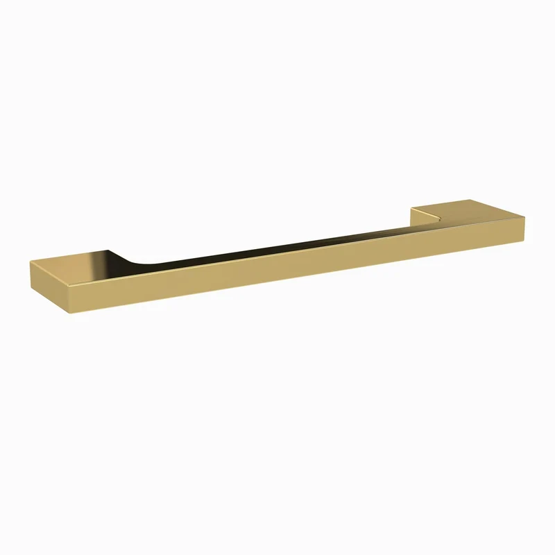 Slimline D Bar Furniture Handle, 152mm Wide With 128mm Centres - Brushed Brass