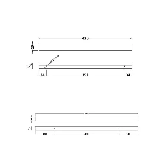 Seven Shape Furniture Handle - Chrome