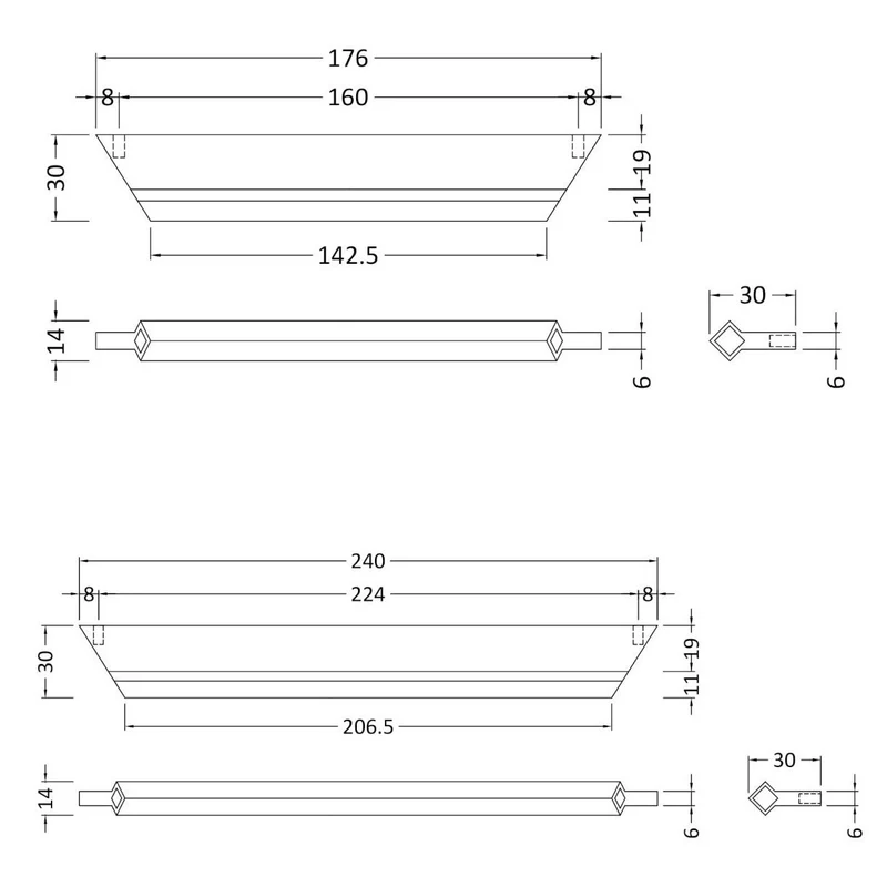 Profile Furniture Handle - Matt Black
