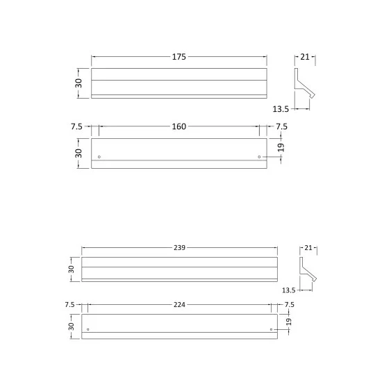 Finger Pull Furniture Handle - Chrome