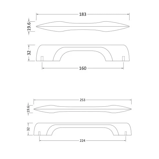 D Bar Furniture Handle - Chrome