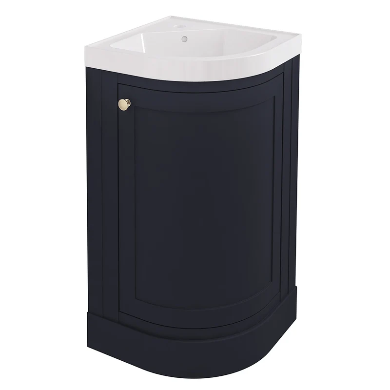Hardwick 430mm Corner Vanity Unit and Polymarble Basin - Matt Anthracite