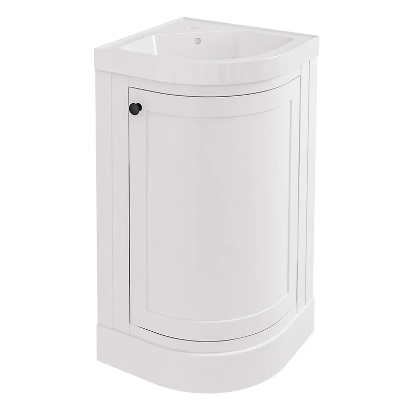 Hardwick 430mm Corner Vanity Unit and Polymarble Basin - Matt White
