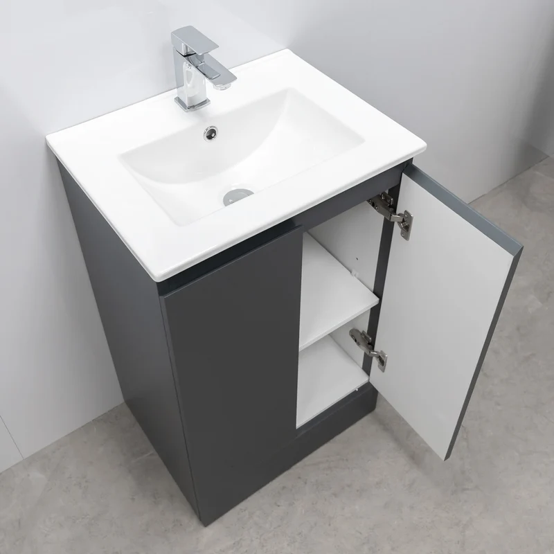 Halite 500mm Vanity Unit with Basin - Matt Henbury Grey