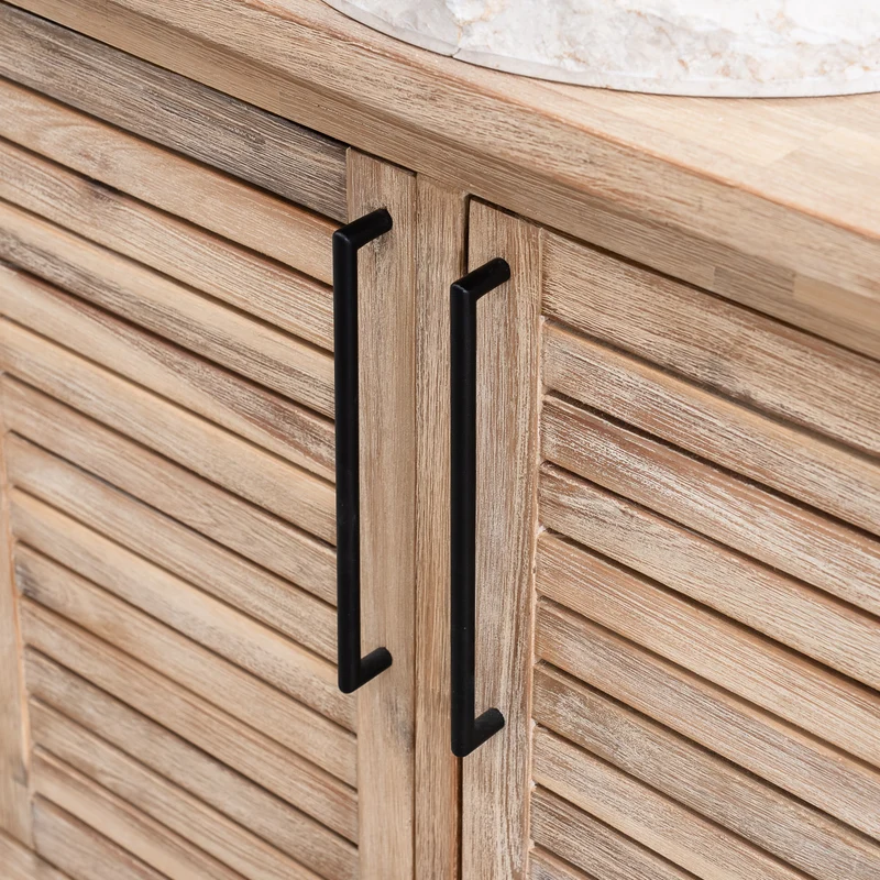 Merida 800 Floor Standing 2 Louvered Door Solid Teak Vanity Unit