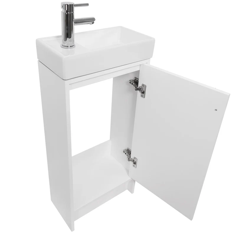 Kingsbury Traditional Floor Standing Cloakroom Vanity Unit and Basin - White