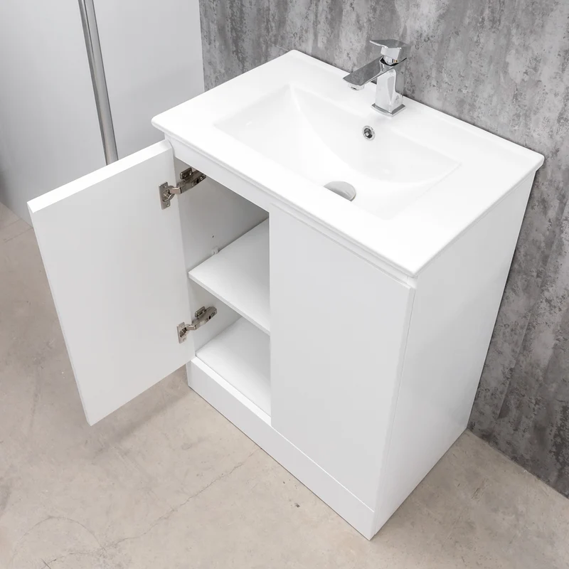 Halite Waterproof 600mm Floor Standing Vanity Unit & Basin - White