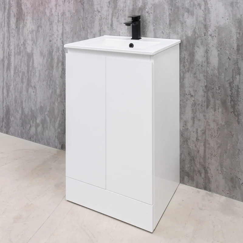 Halite Waterproof 500mm Floor Standing Vanity Unit & Basin - White