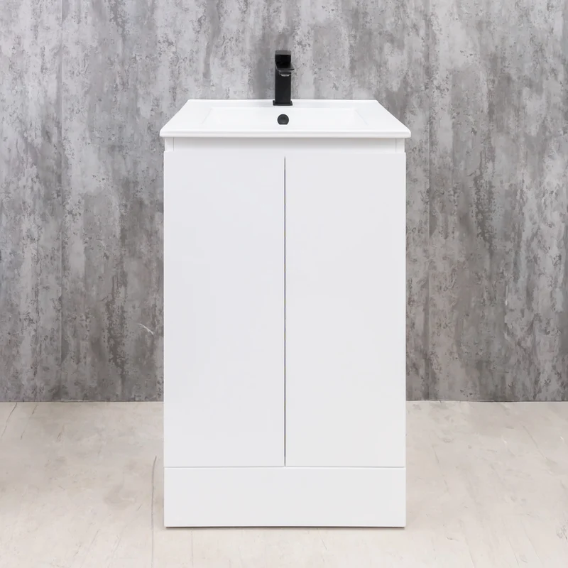 Halite Waterproof 500mm Floor Standing Vanity Unit & Basin - White