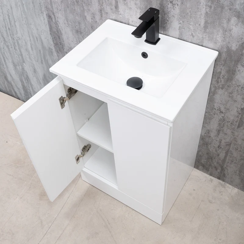 Halite Waterproof 500mm Floor Standing Vanity Unit & Basin - White