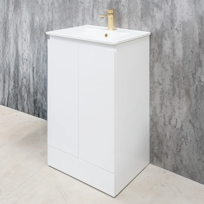 Halite Waterproof 500mm Floor Standing Vanity Unit & Basin - White