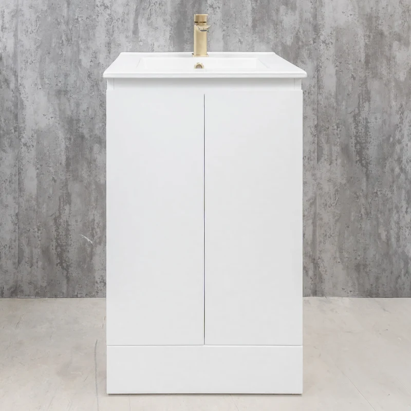 Halite Waterproof 500mm Floor Standing Vanity Unit & Basin - White
