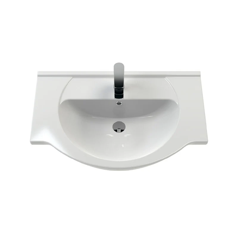 Nuie Mayford 750mm Floor Standing Gloss White Cabinet & Ceramic Round Basin