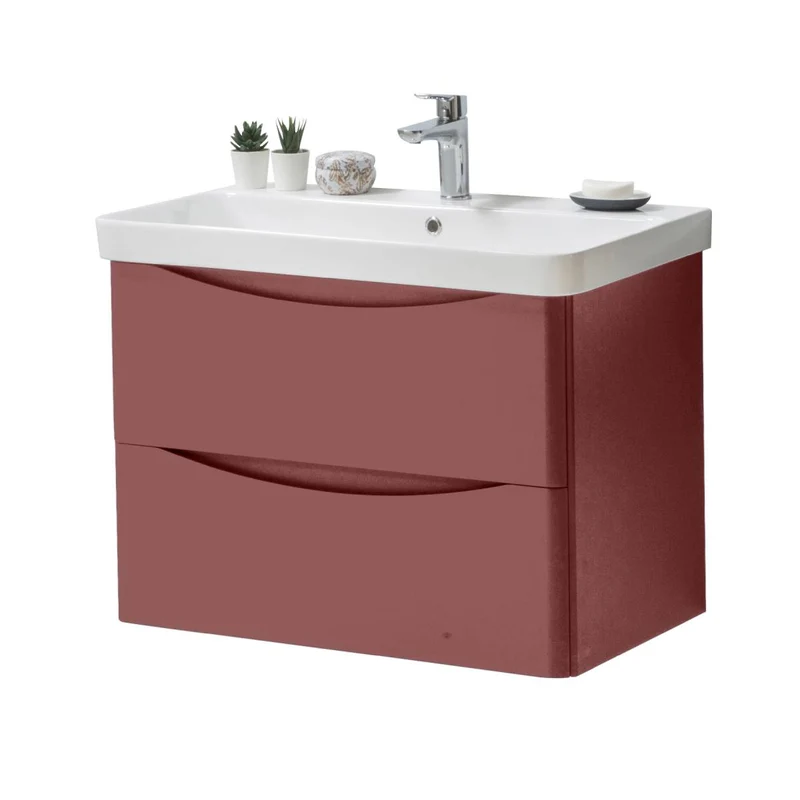 Happi 800mm Wall Hung Vanity Unit & Basin - Victorian Rose