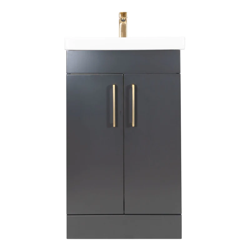 Hayden 500mm 2 Door Floor Standing Vanity Unit & Basin - Anthracite